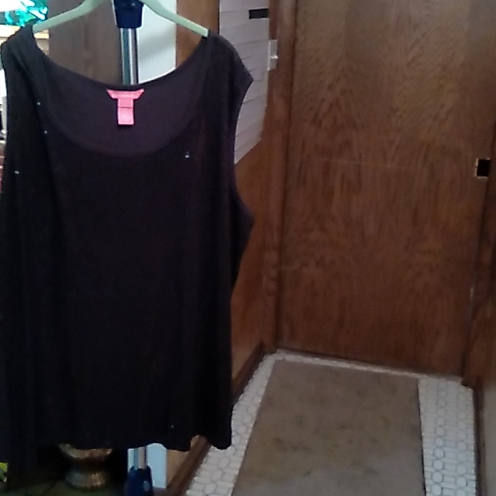 Woman Within sparkly black dress tee 3X